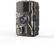 Camera con rilevamento movimento e visione notturna; visore notturno infrarosso IP66 adatto all'uso all'aperto in giardini d'alberi e fattorie (batterie non incluse).