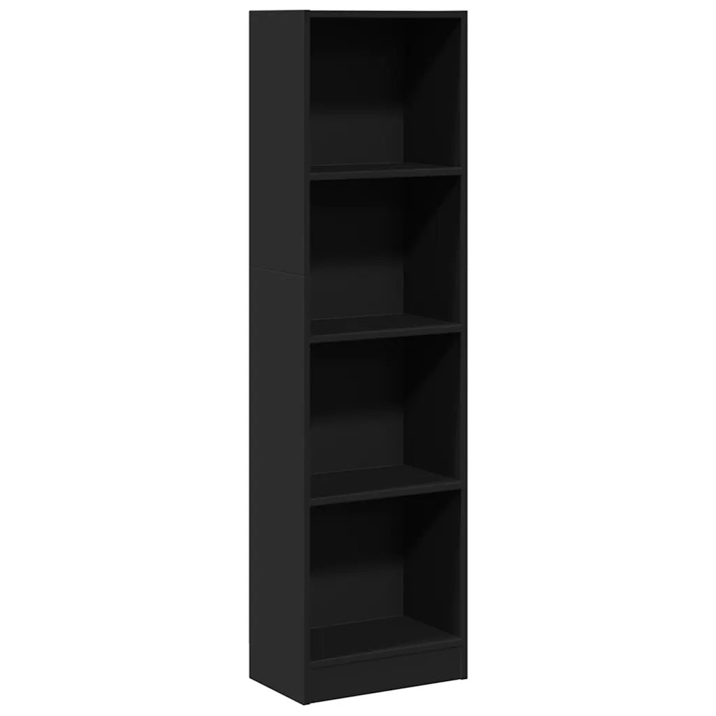 Libreria-Scaffale per Libri-Mobile di Stoccaggio Nera 40x24x143 cm in Truciolato
