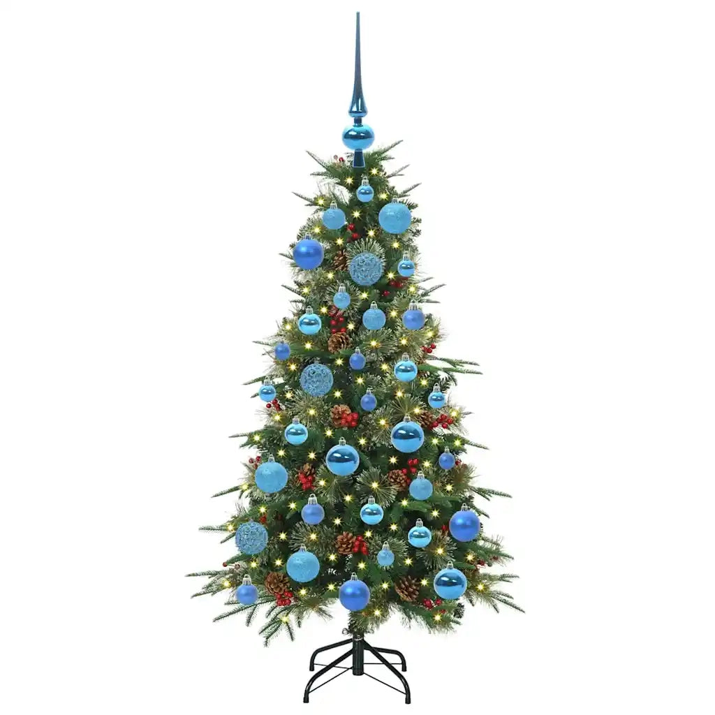 Albero di Natale Artificiale-Albero Natalizio con Rami Pieghevoli Verde 120 cm 378872
