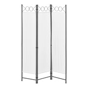 Paravento Pieghevole Saragossa in 3 Pannelli Parete Divisoria 171 x 120 cm - Bianco [en.casa]