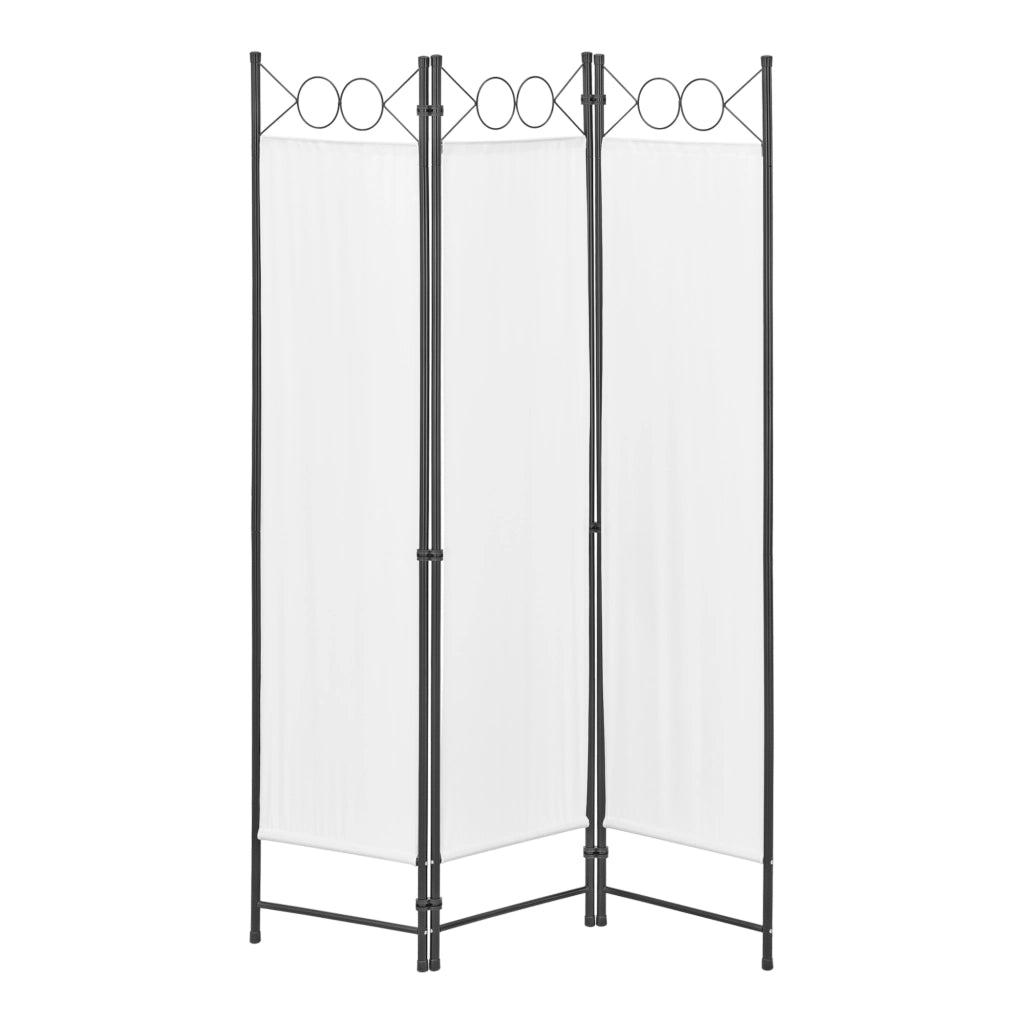 Paravento Pieghevole Saragossa in 3 Pannelli Parete Divisoria 171 x 120 cm - Bianco [en.casa]