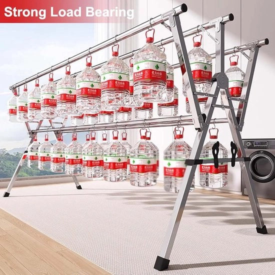 Droogrek opvougbile per abitazione, stend ariabile per bucato, corda per bucato retrattile, stend ariabile per abitazione in acciaio inossidabile, asse da stend ariabile pieghevole per interni ed esterni