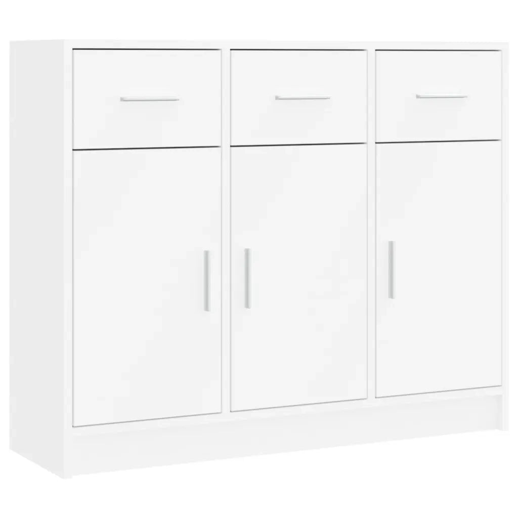 Credenza-Buffet-Armadio da cucina Bianca 91x28x75 cm in Legno Massello di Acacia