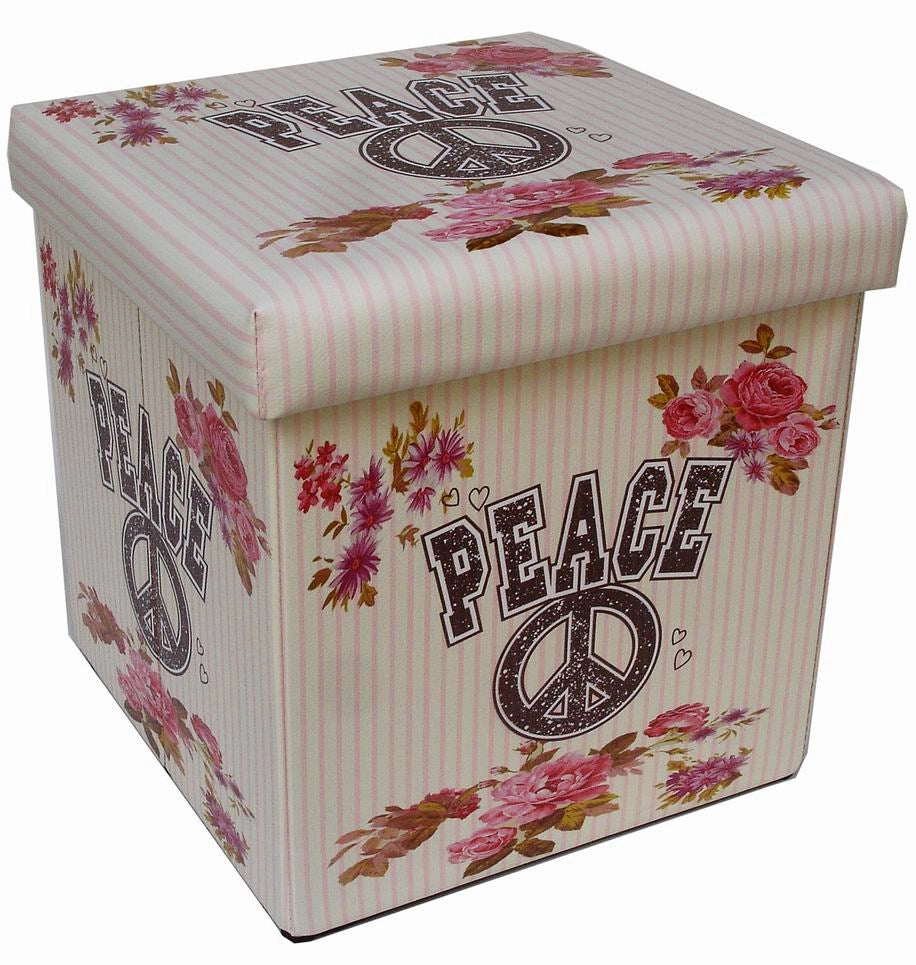 Biscottini Pouf contenitore richiudibile in ecopelle Praticissimo 32x32x32 realizzato