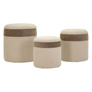 Set di 3 pouf contenitore stile nordico