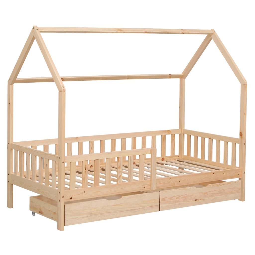 Letto a cabina per bambini 190x90cm in legno con cassetti MARCEAU