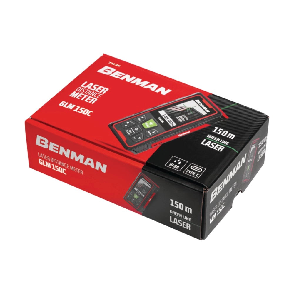 Benman glm 150 c ip68 max 150mt distanziometro metro ricaricabile laser verde