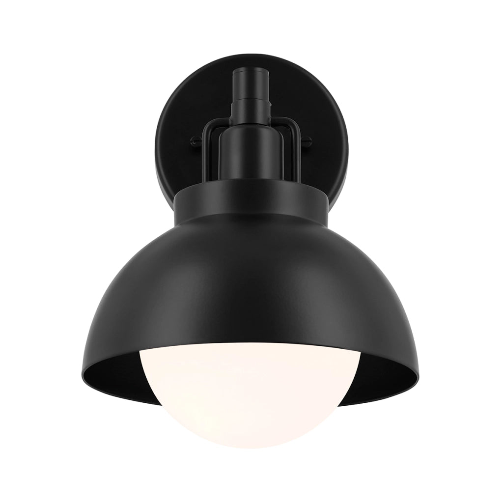 Lampada loft nera cupola vetro opale E27 NIVA Kichler