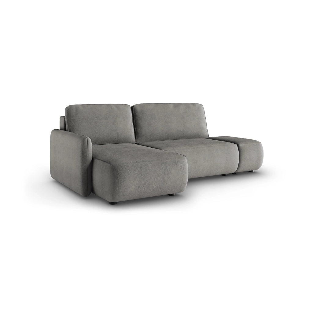 Rezzo, Divano Letto con Penisola Contenitore, 229x148 cm Grigio