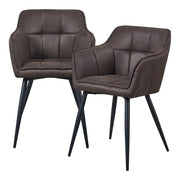 Set di 2 Sedie per Sala Pranzo Birmingham Effetto Velluto Marrone Scuro [en.casa]
