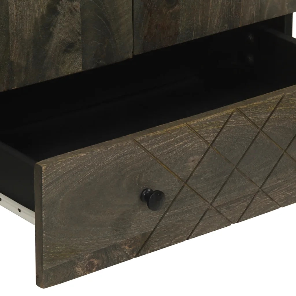 Credenza | Madia | Buffet da pranzo | Armadio da pranzo Nera 60x33x100 cm in Legno Massello di Mango