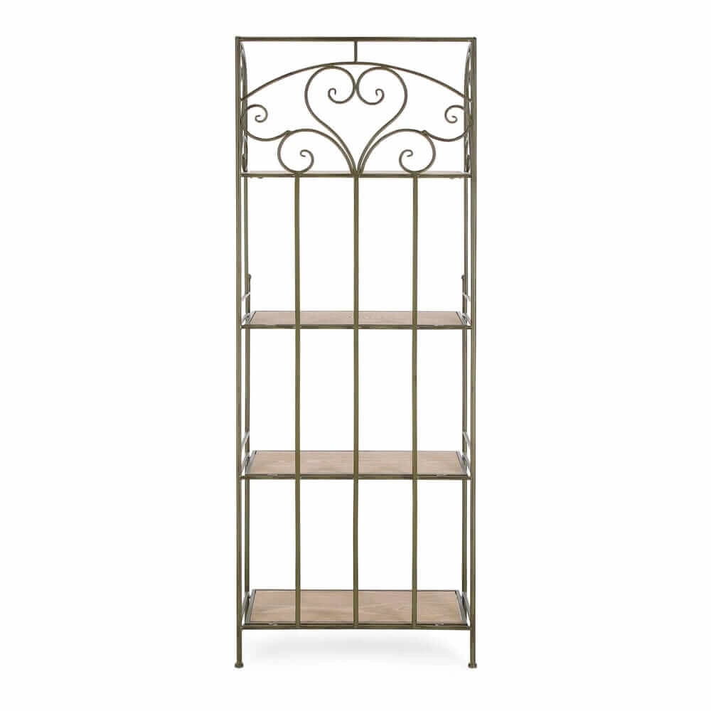 Scaffale in Metallo Bianco con 4 Piani in MDF Stile Romantico - GUSE