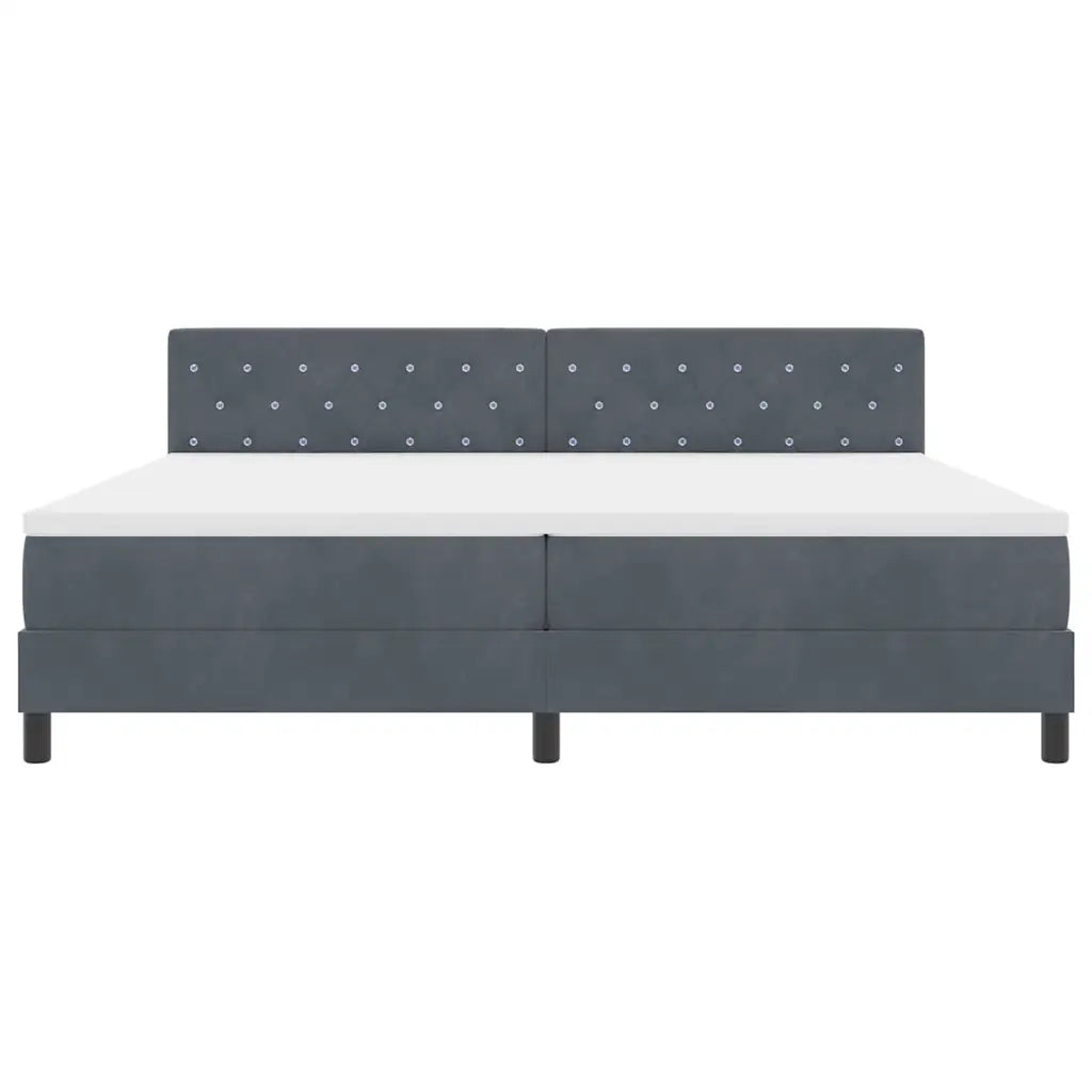 Letto a Sorgente LED con led Grigio scuro 200 x 200 cm Velluto 3342609