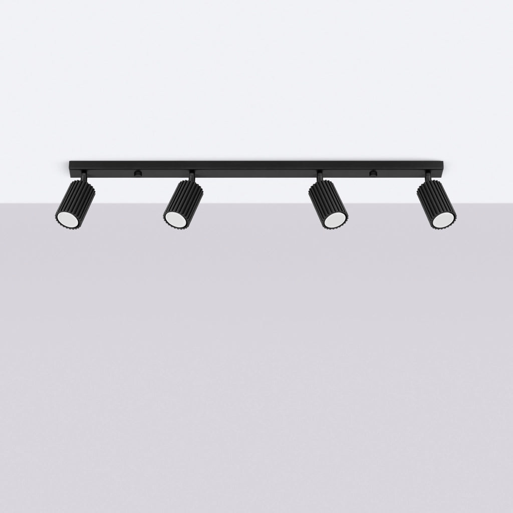 Plafoniera barra nera 81 cm 4 spot GU10 GRAVIO Pure Lume