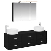Set di mobili per il bagno 4 pcs Rovere Nero 3407056