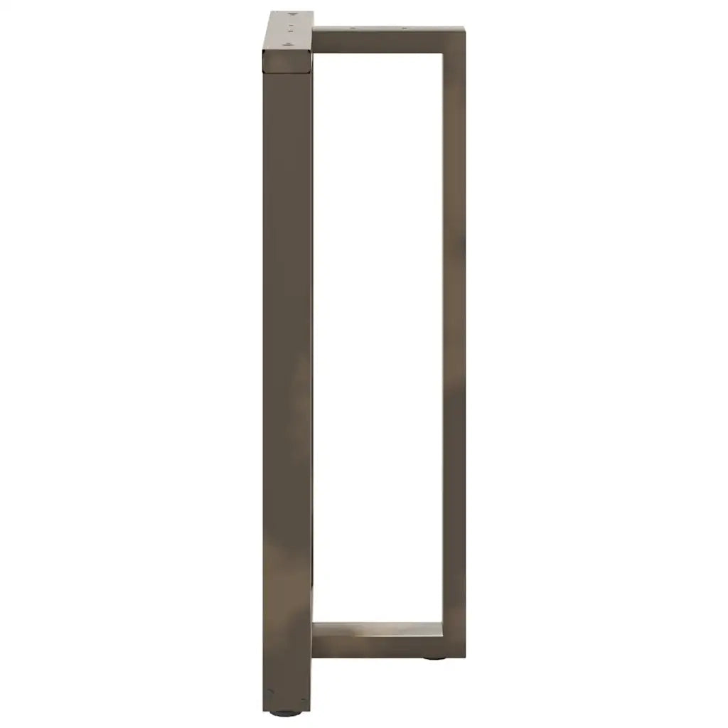 Gambe per tavolo da bar a forma di T 2 pz nere 60x35x(110-111) cm in acciaio