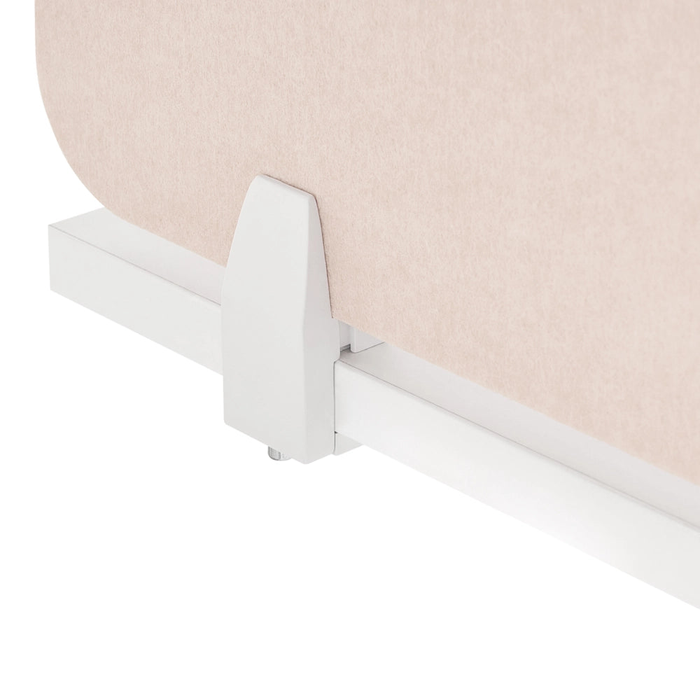 Pannello divisorio in PET per scrivania rivestito in tessuto 180 x 50 cm beige  Morsetti di montaggio modulari Casa Ufficio