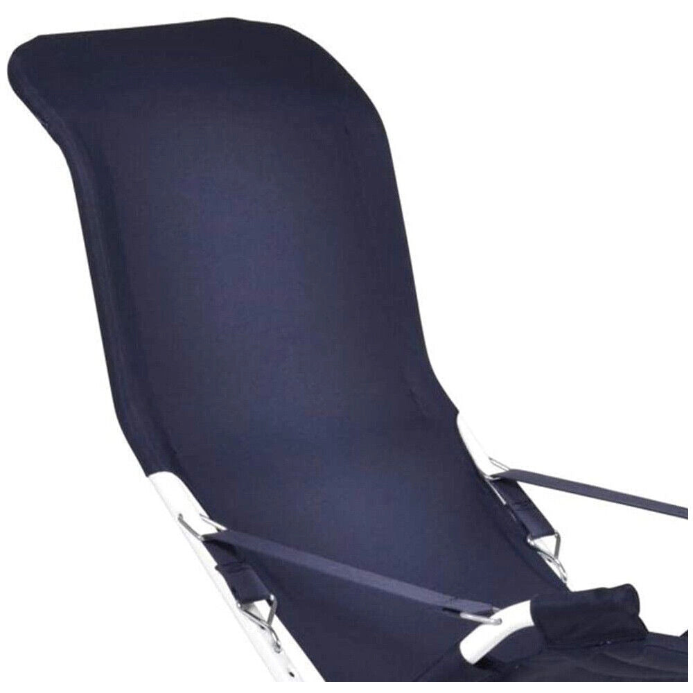 Sedia sdraio Fiam Fiesta telaio acciaio bianco con telo blu 127PEBSBL pieghevole