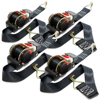 Cinghia di ancoraggio a cricchetto set 4 cinghie di fissaggio 1,8m x 50mm PES 750 daN