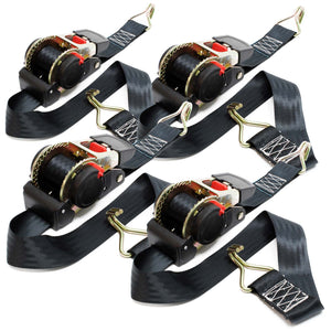 Cinghia di ancoraggio a cricchetto set 4 cinghie di fissaggio 1,8m x 50mm PES 750 daN