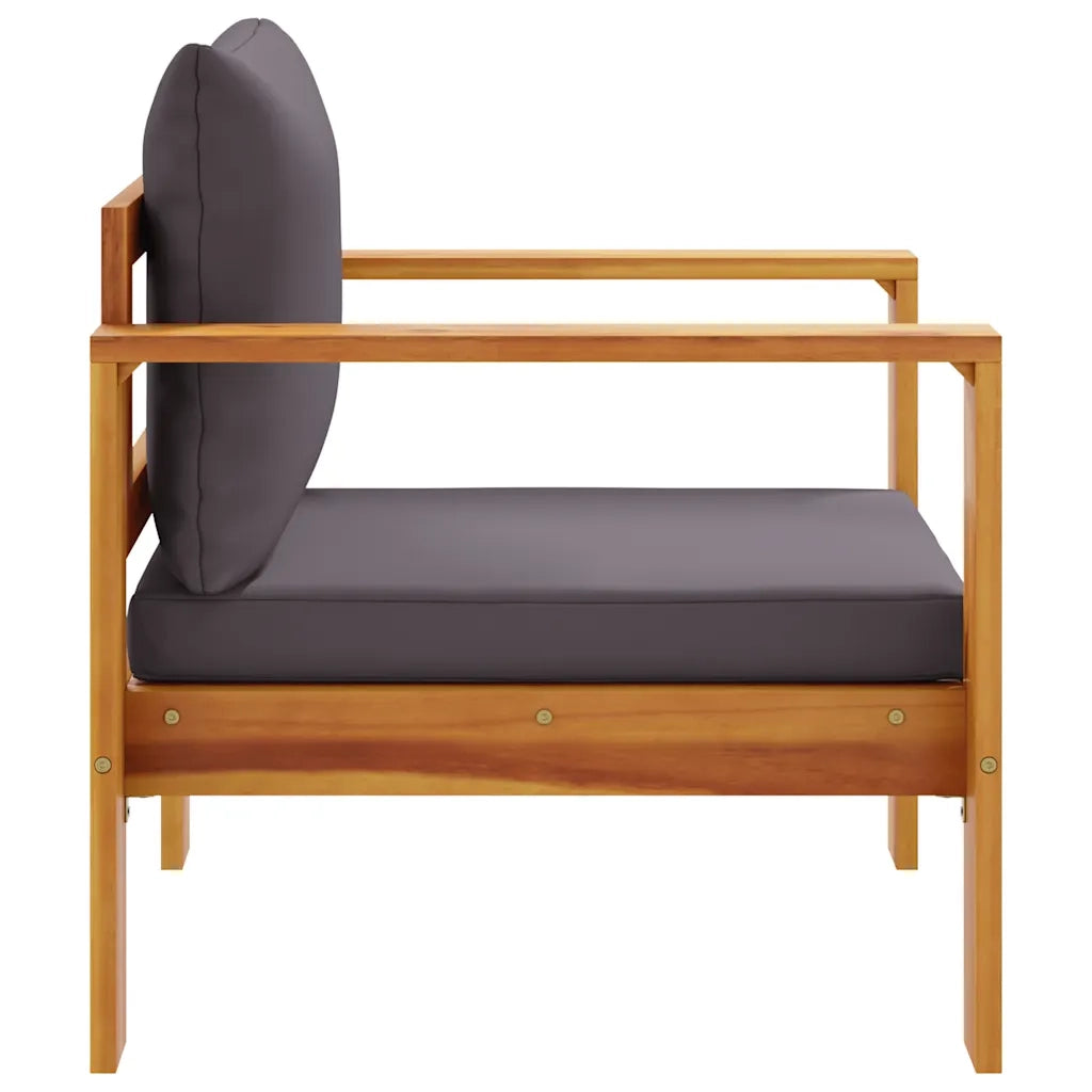 Sedia da Giardino con Cuscini in Legno Massello di Acacia CFW2606500