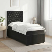 Letto box spring con materasso Nero 100 x 200 cm Velluto 3454543