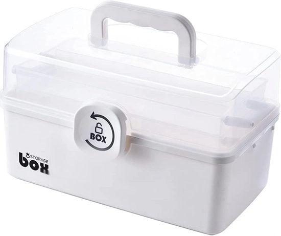Cassetto Medico a 3 Ripiani e Kit di Primo Soccorso - Scatola di Medicinali Portatile per Uso Domestico (31 cm)