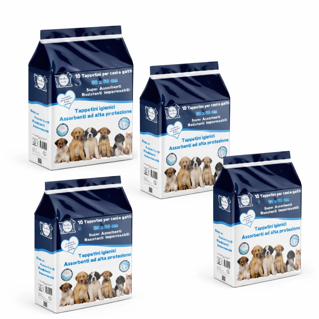 120pz Tappetini Igienici Traversine Cane Super Assorbenti 60x60cm con adesivo