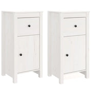 Credenze 2 pz | Madia | Buffet da pranzo | Armadio da pranzo Bianche 40x35x80 cm in Legno Massello di Pino