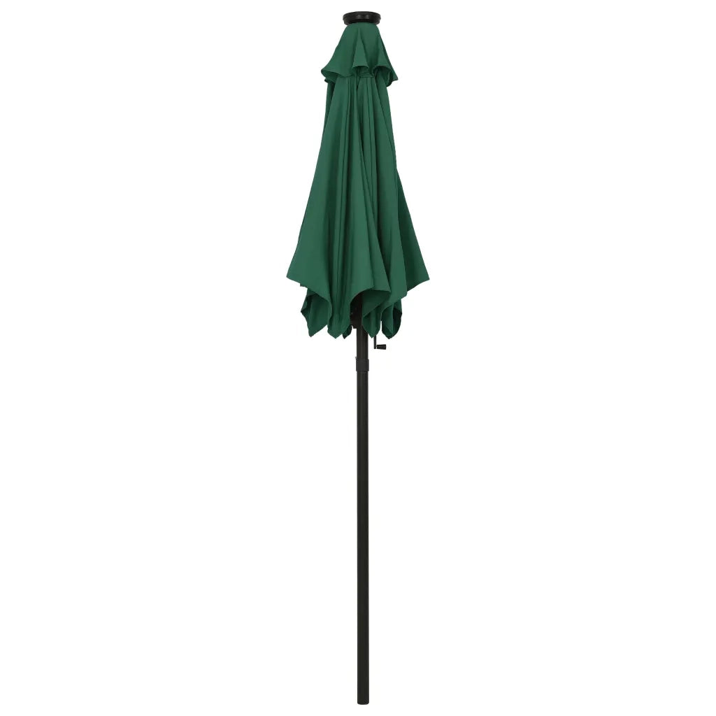 Ombrellone da Giardino-Ombrello da Balcone con Luci LED Verde 200x211 cm Alluminio