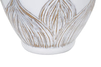 Lampada da Tavolo Ovale Atene 38x67x38 cm in Poliresina Bianco/Marrone