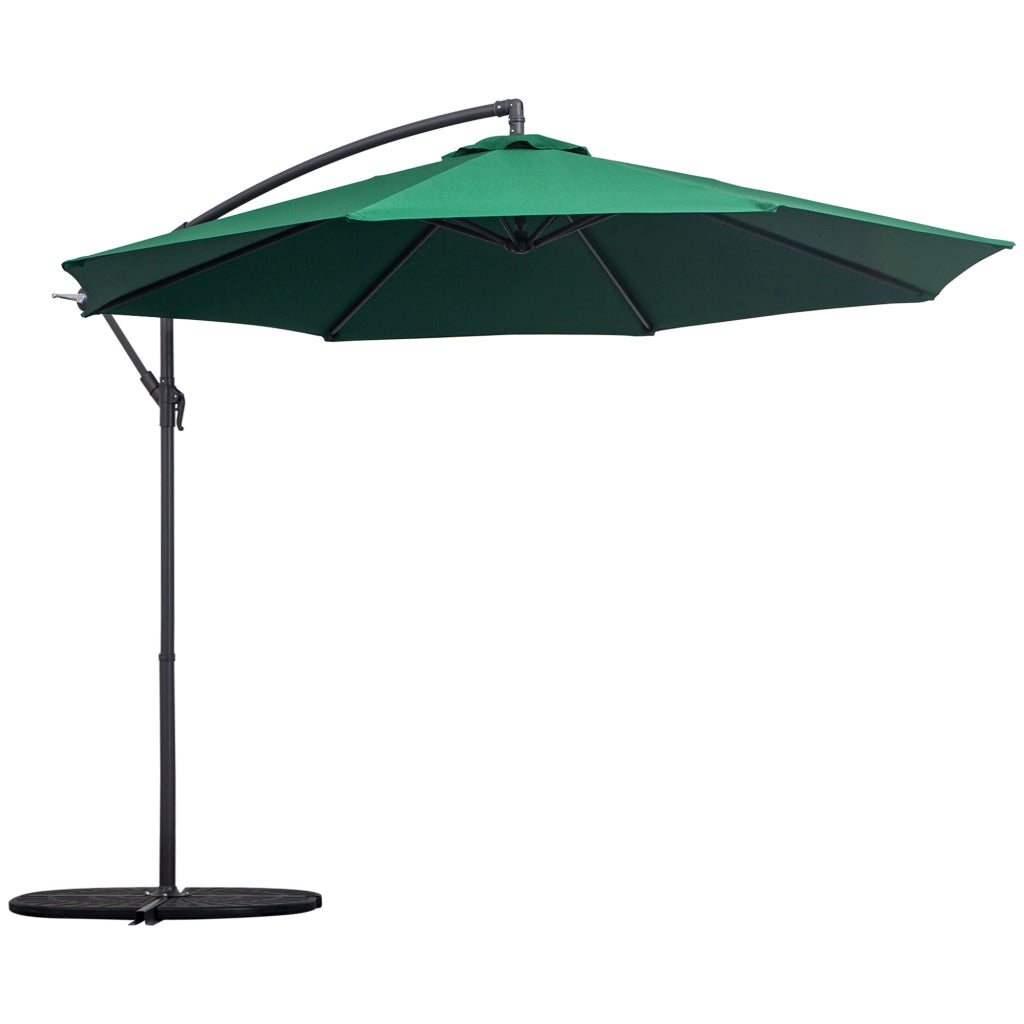EasyComfort Ombrellone da Giardino 3x2.5 m, Inclinabile con Base a Croce e Manovella, in Acciaio e Poliestere