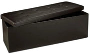 Sgabello pieghevole in materiale sintetico pouf contenitore pieghevole 114 cm marrone 13_0002807