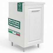 Mobile Base Cucina Componibile Boiserie Bianco Frassinato con 1 Anta 2 Scomparti