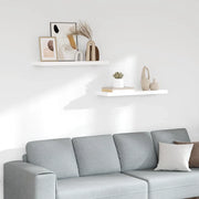 Scaffali a Parete 2 pz Bianco Lucido 80x23,5x3,8 cm in MDF cod mxl 33668