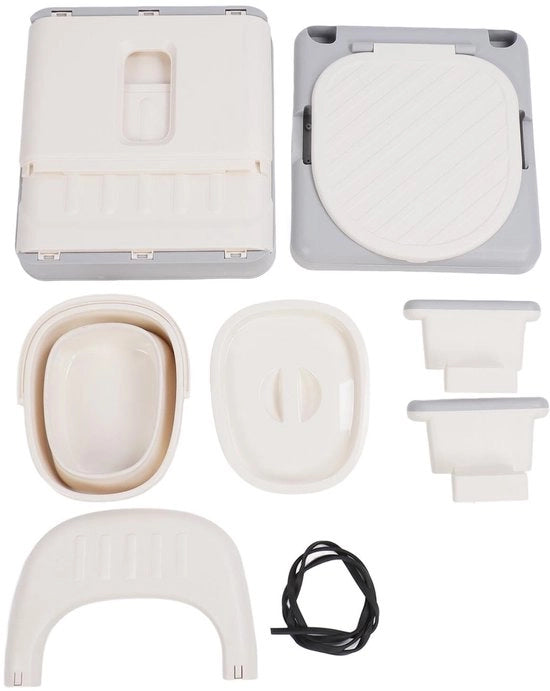 Sedile da bagno con cassetta di notte pieghevole, design pieghevole, bracciolo rimovibile, resistente alla corrosione e alla caduta, materiale plastico premium.