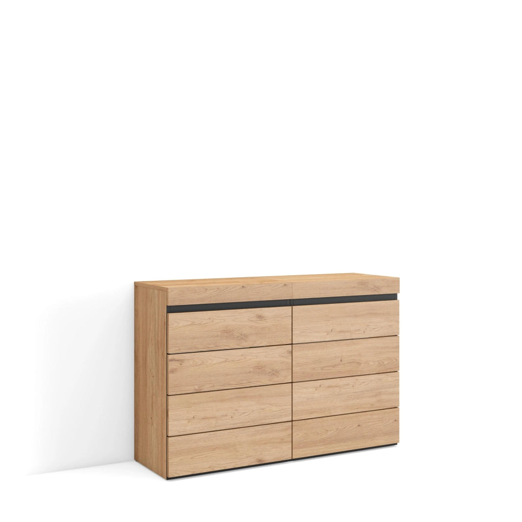 Cassettiera, 114x35x75cm, Camera da letto, Con Stoccaggio, colore Rovere RF3435