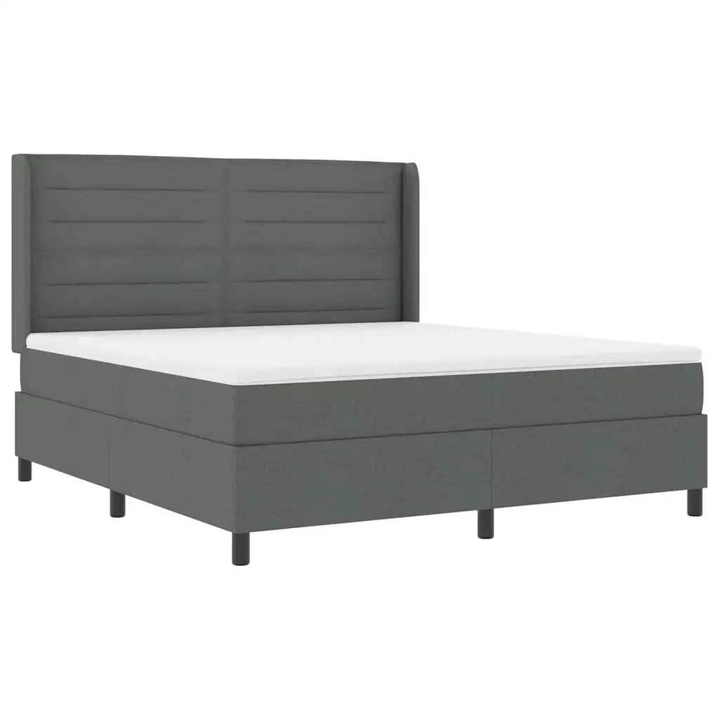 Letto a Sorgente LED Grigio scuro 180 x 200 cm Tessuto 3343456