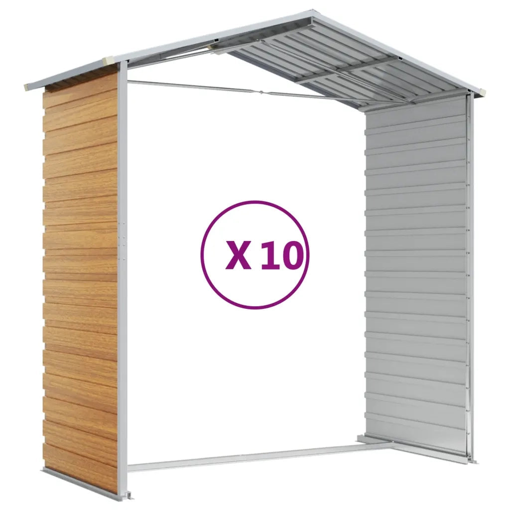 Capanno Giardino Marrone Chiaro 191x895x198cm Acciaio Zincato 3188284