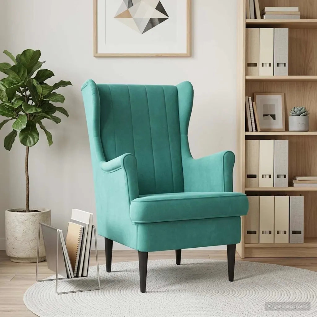 Divano Sedia-Poltrona Turchese Velluto 736647