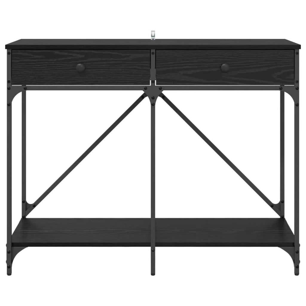 Tavolo consolle con cassetto Rovere Nero 100 x 39 x 78,5 cm