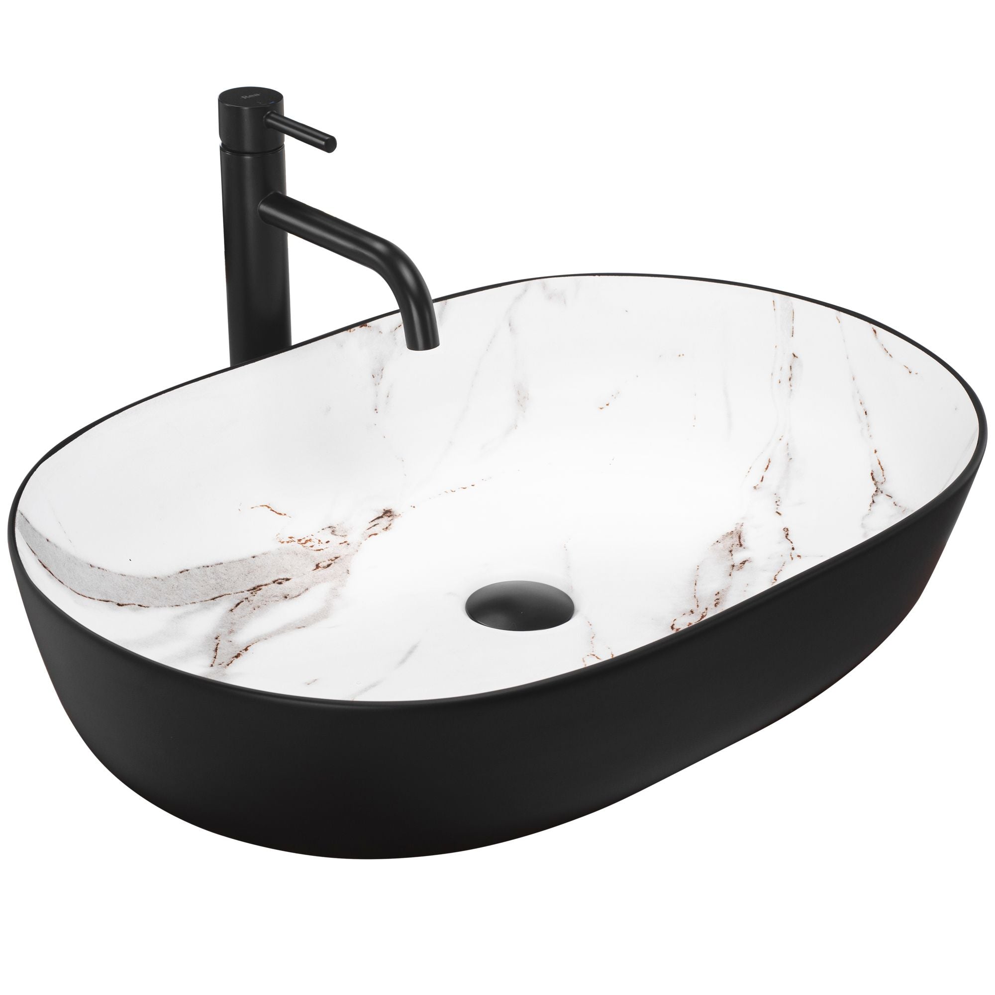 Lavabo Da Appoggio In Ceramica Rea Cleo Black Aiax Matt