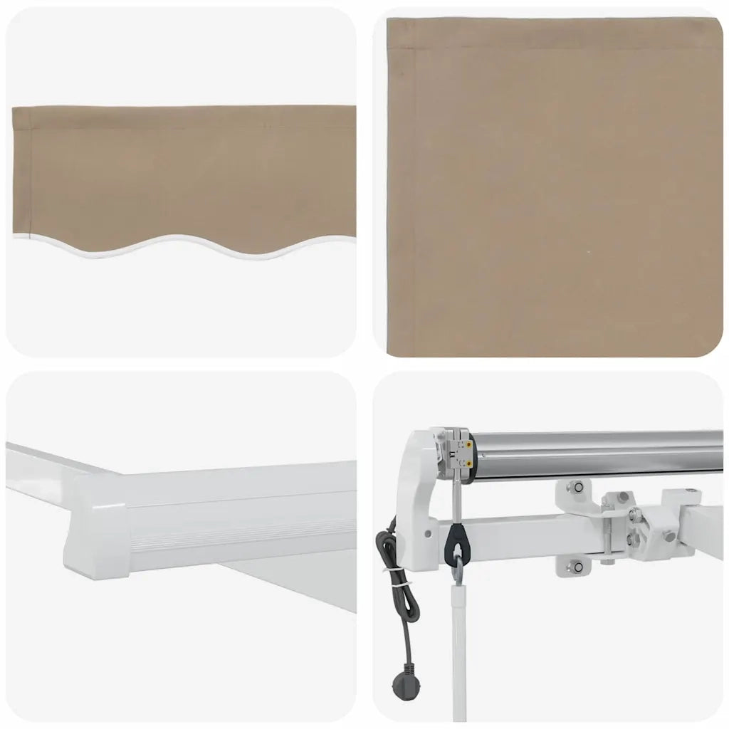 Tettuccio Elettrico Retrattile Beige 600 × 300 cm 3331639