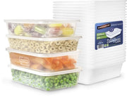 Bacchette plastic riutilizzabili con coperchio (500 ml) per la conservazione di cibi e pasti, resistente al microonde e lavastoviglie, BPA-free e riciclabile, 25 pezzi