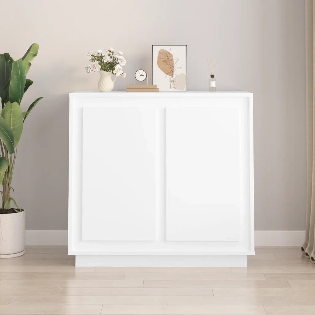 Credenza | Madia | Buffet da pranzo | Armadio da pranzo Bianca 80x34x75 cm in Legno Multistrato