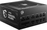 MAG A850GL PCIE5 Alimentatore 850W, 80 Plus Gold, completamente modulare, ATX 3.0, supporto GPU PCIe 5.0, ventola FDB da 120 mm, Full-Bridge LLC, cavi neri piatti