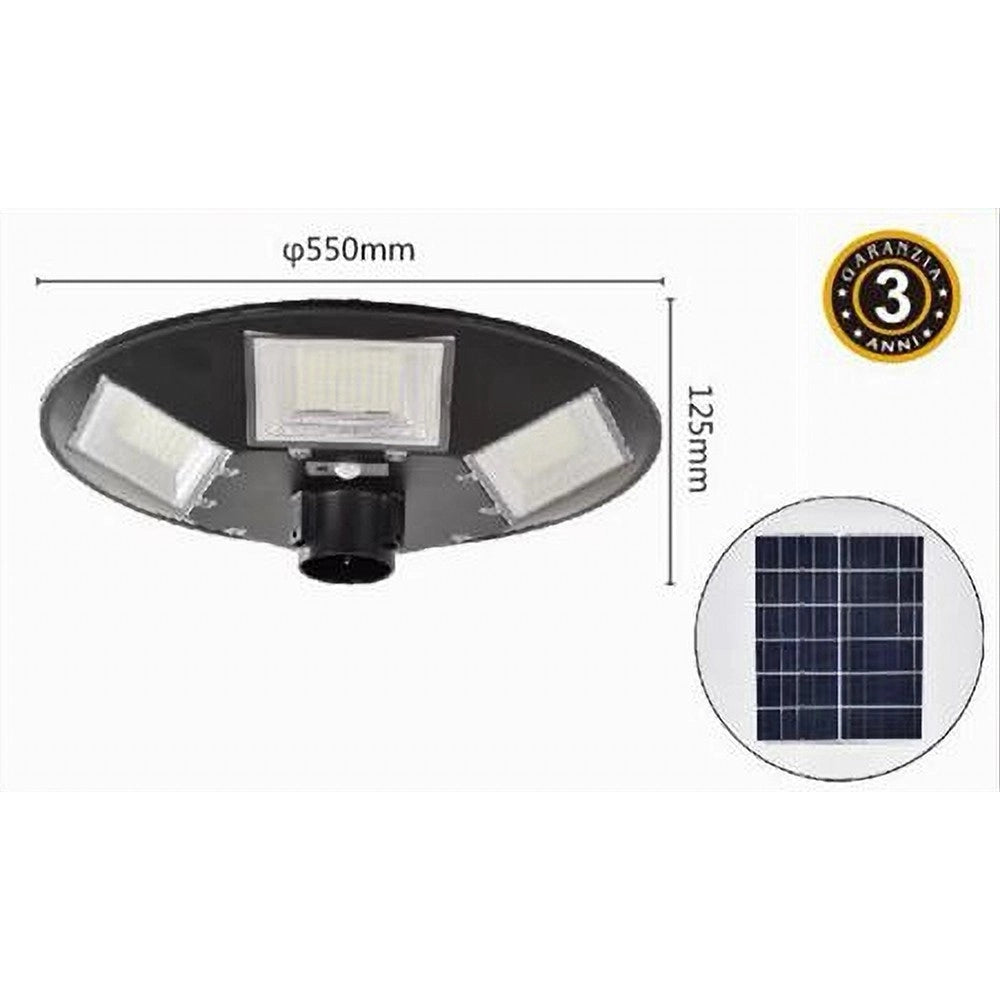 Trade Shop - Lampione Led Con Pannello Solare Sensore Di Movimento Ip65 170 W Lt112-200-7000k -