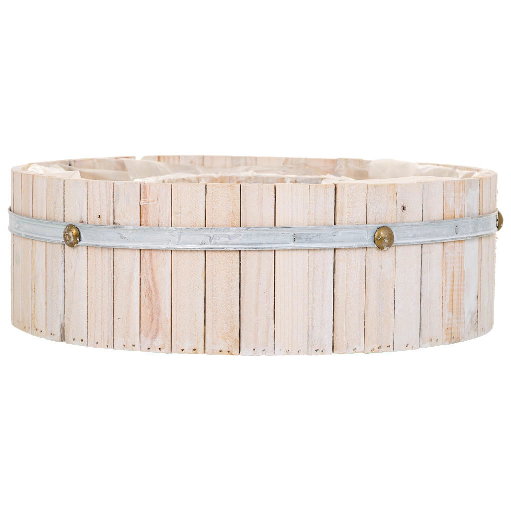Cesto tondo in legno marrone 40x40x12h