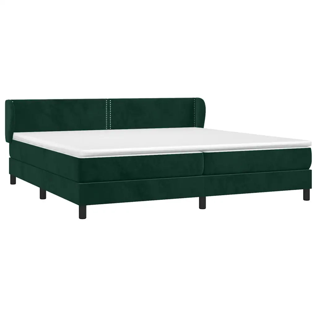 Giroletto a Molle con Materasso Verde Scuro 200x200 cm Velluto 3127454