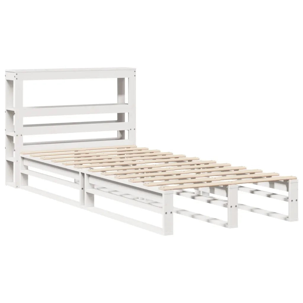 Letto senza Materasso Bianco 90x190 cm in Legno Massello Pino 3306514